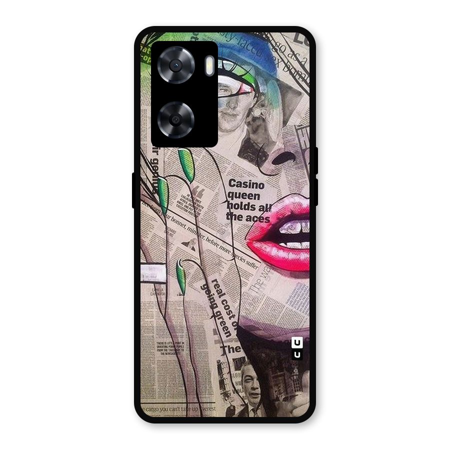 Newspaper Girl Art Metal Back Case for Oppo A57 2022