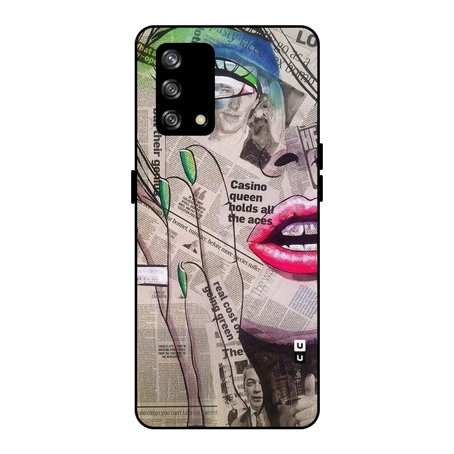 Newspaper Girl Art Metal Back Case for Oppo F19