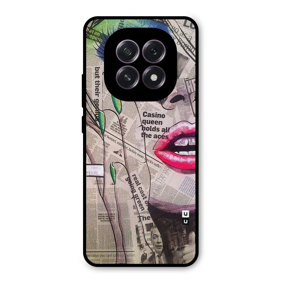 Newspaper Girl Art Metal Back Case for Oppo F29