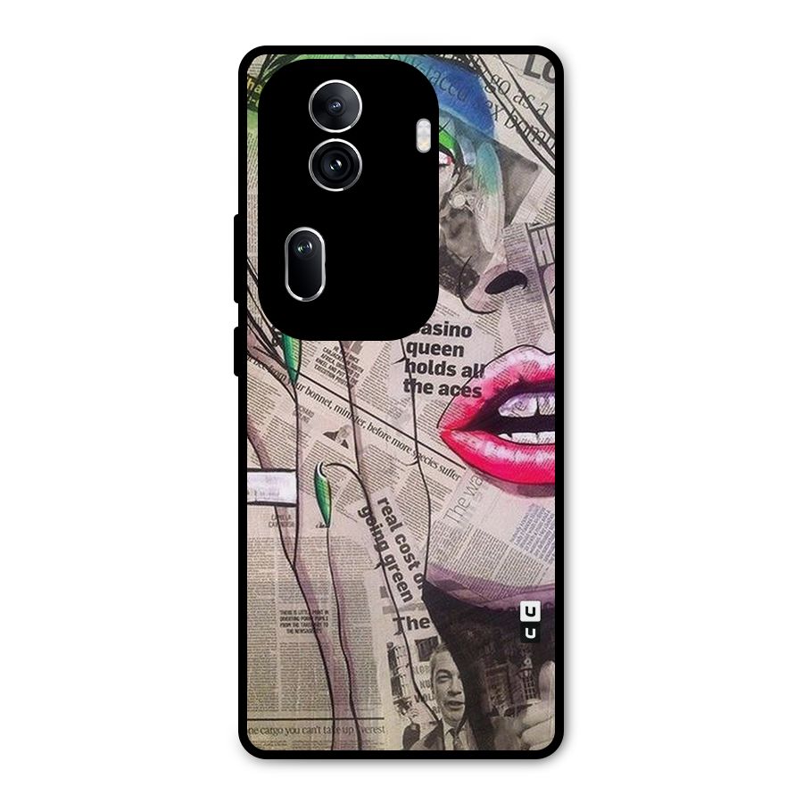 Newspaper Girl Art Metal Back Case for Oppo Reno11 Pro 5G