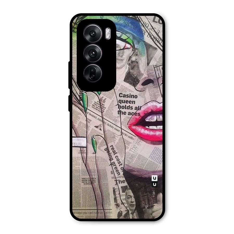 Newspaper Girl Art Metal Back Case for Oppo Reno12
