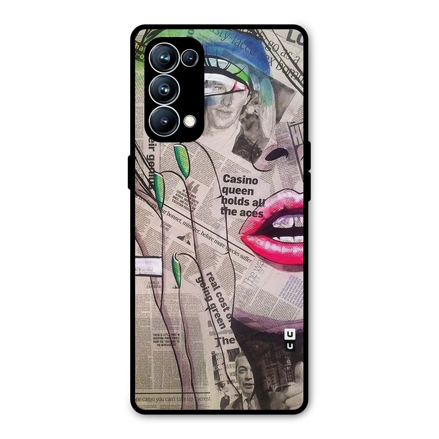 Newspaper Girl Art Metal Back Case for Oppo Reno5 Pro 5G