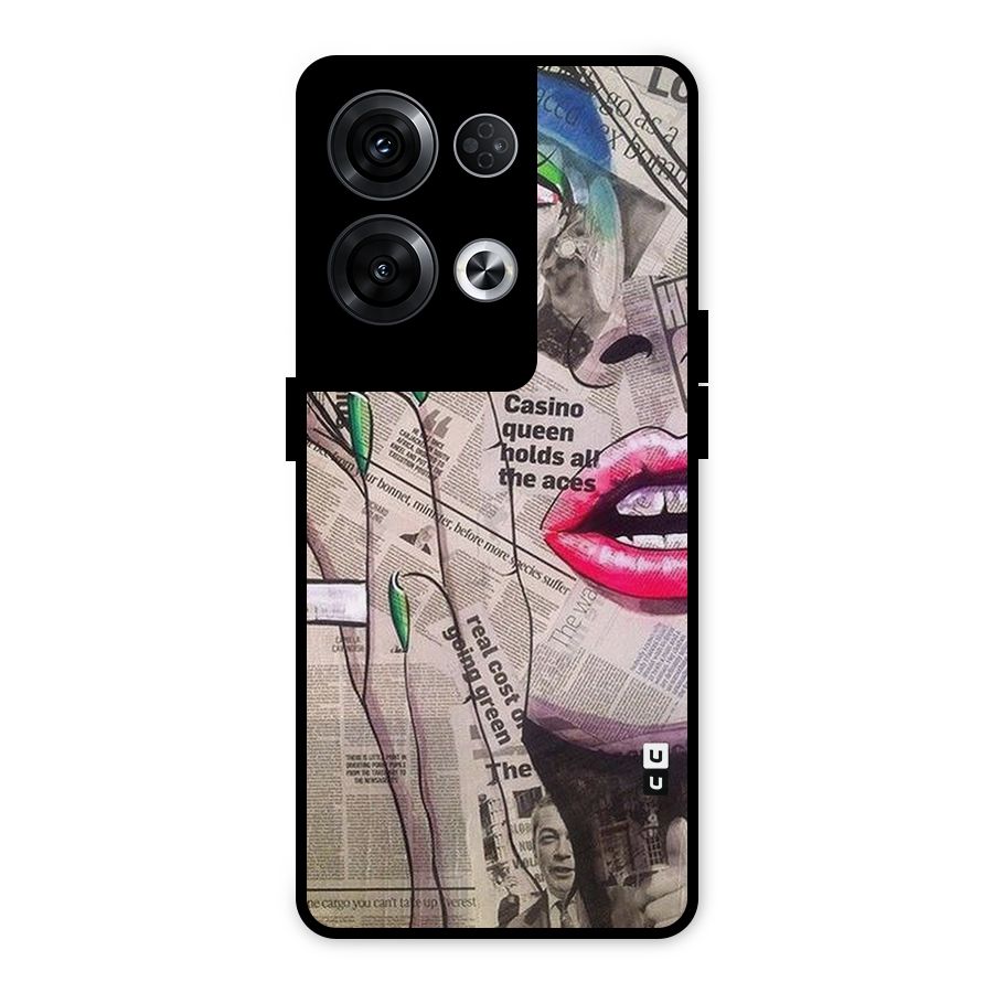 Newspaper Girl Art Metal Back Case for Oppo Reno8 Pro 5G