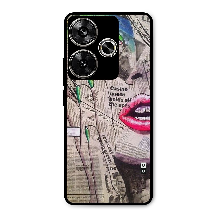 Newspaper Girl Art Metal Back Case for Poco F6