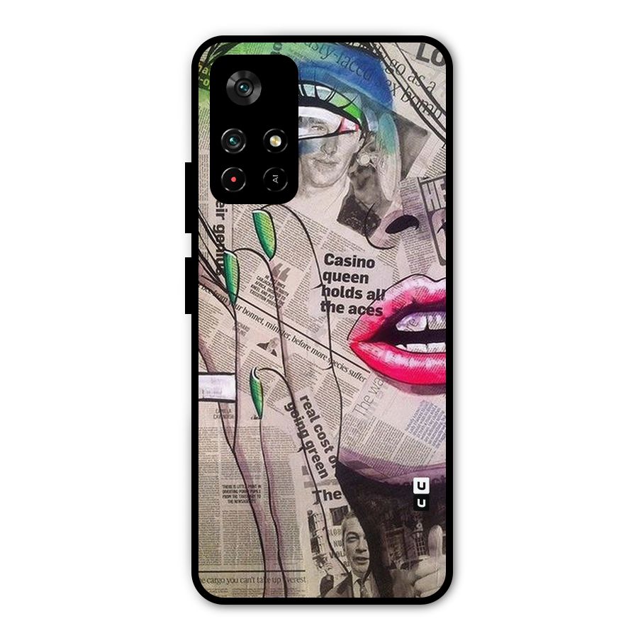 Newspaper Girl Art Metal Back Case for Poco M4 Pro 5G