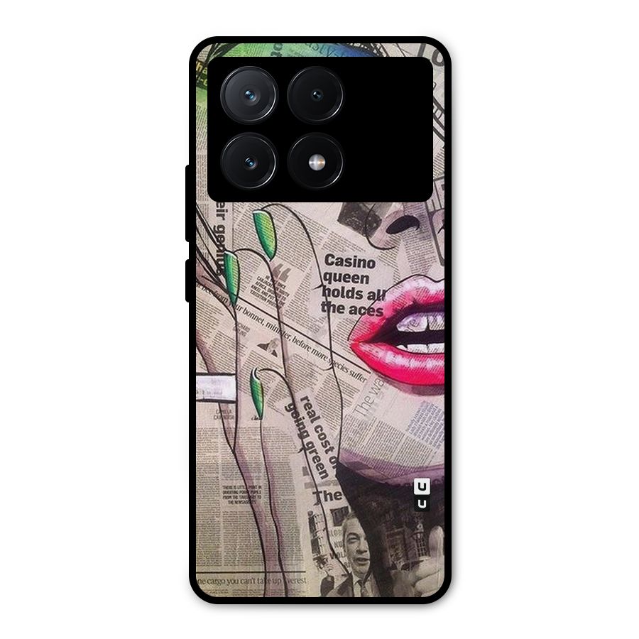 Newspaper Girl Art Metal Back Case for Poco X6 Pro