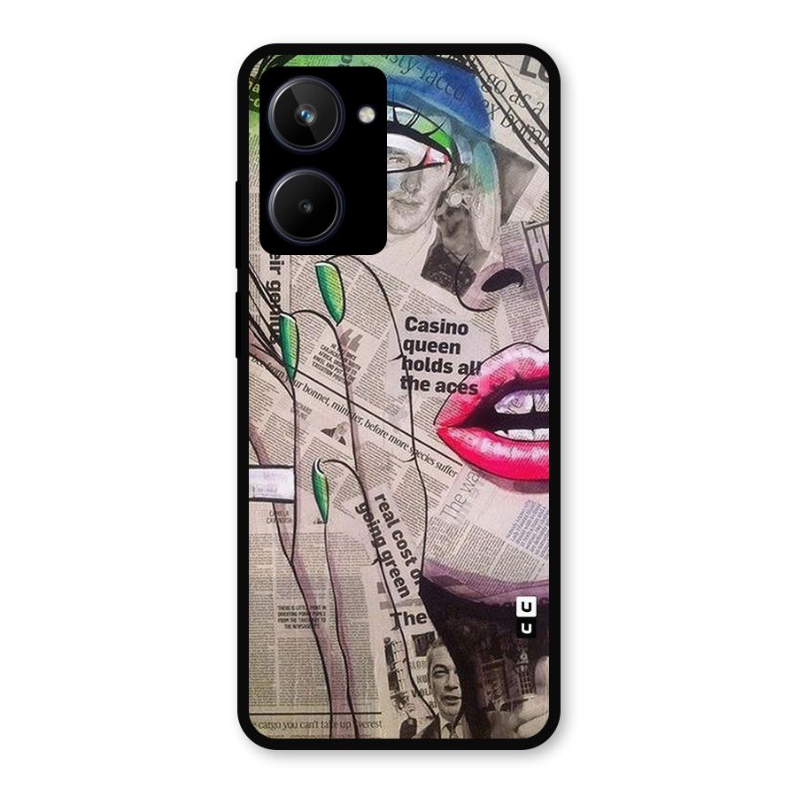 Newspaper Girl Art Metal Back Case for Realme 10
