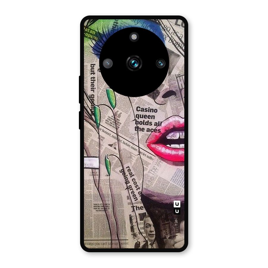 Newspaper Girl Art Metal Back Case for Realme 11 Pro