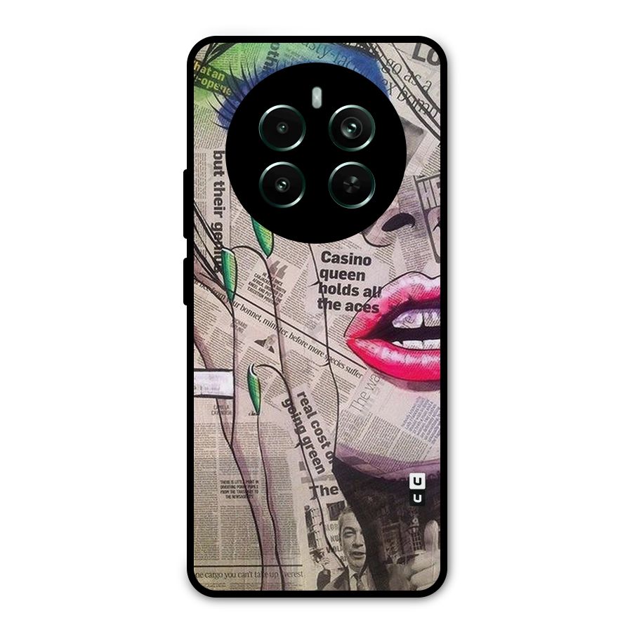 Newspaper Girl Art Metal Back Case for Realme 12 Pro Plus