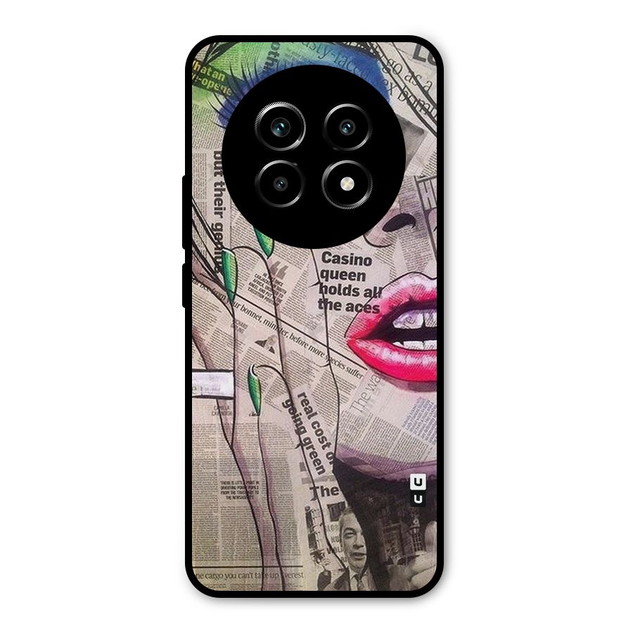 Newspaper Girl Art Metal Back Case for Realme 13 Pro