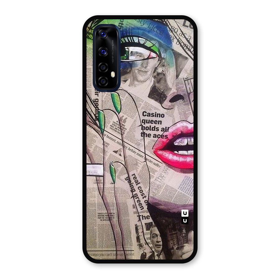 Newspaper Girl Art Metal Back Case for Realme 7