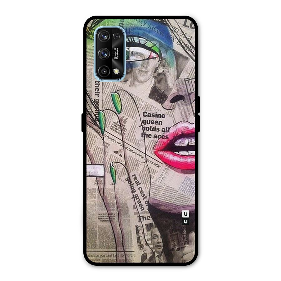 Newspaper Girl Art Metal Back Case for Realme 7 Pro