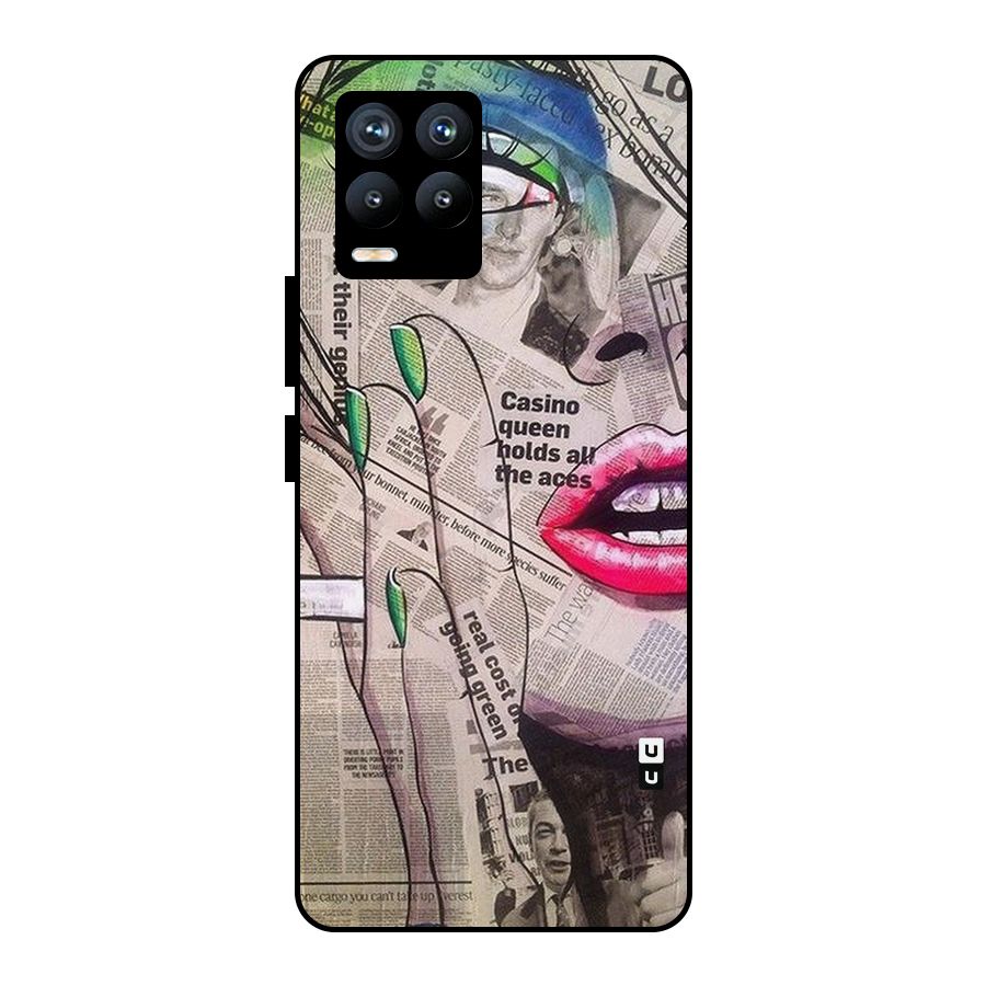 Newspaper Girl Art Metal Back Case for Realme 8 Pro