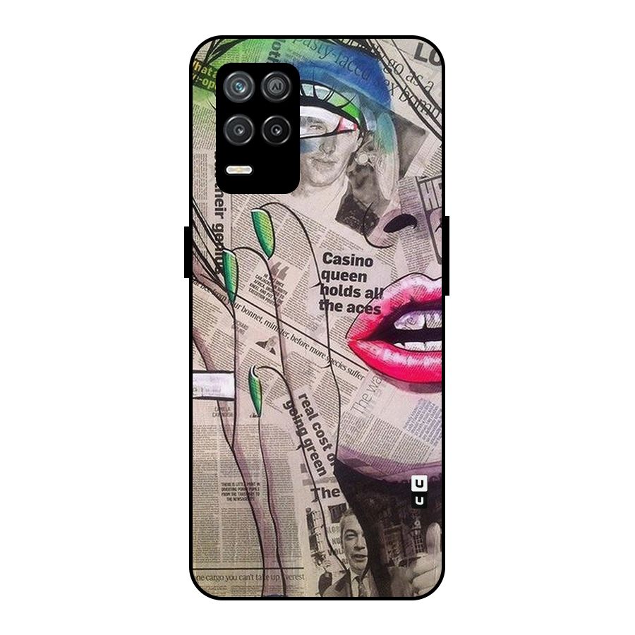 Newspaper Girl Art Metal Back Case for Realme 9 5G