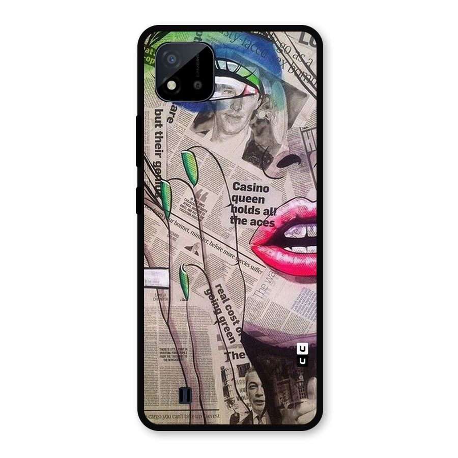 Newspaper Girl Art Metal Back Case for Realme C11 2021