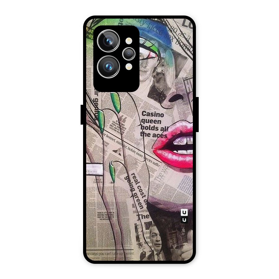 Newspaper Girl Art Metal Back Case for Realme GT2 Pro