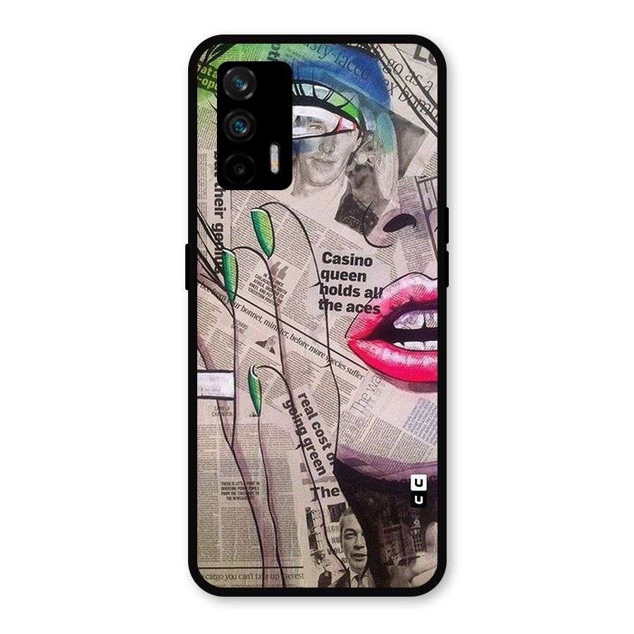 Newspaper Girl Art Metal Back Case for Realme GT 5G