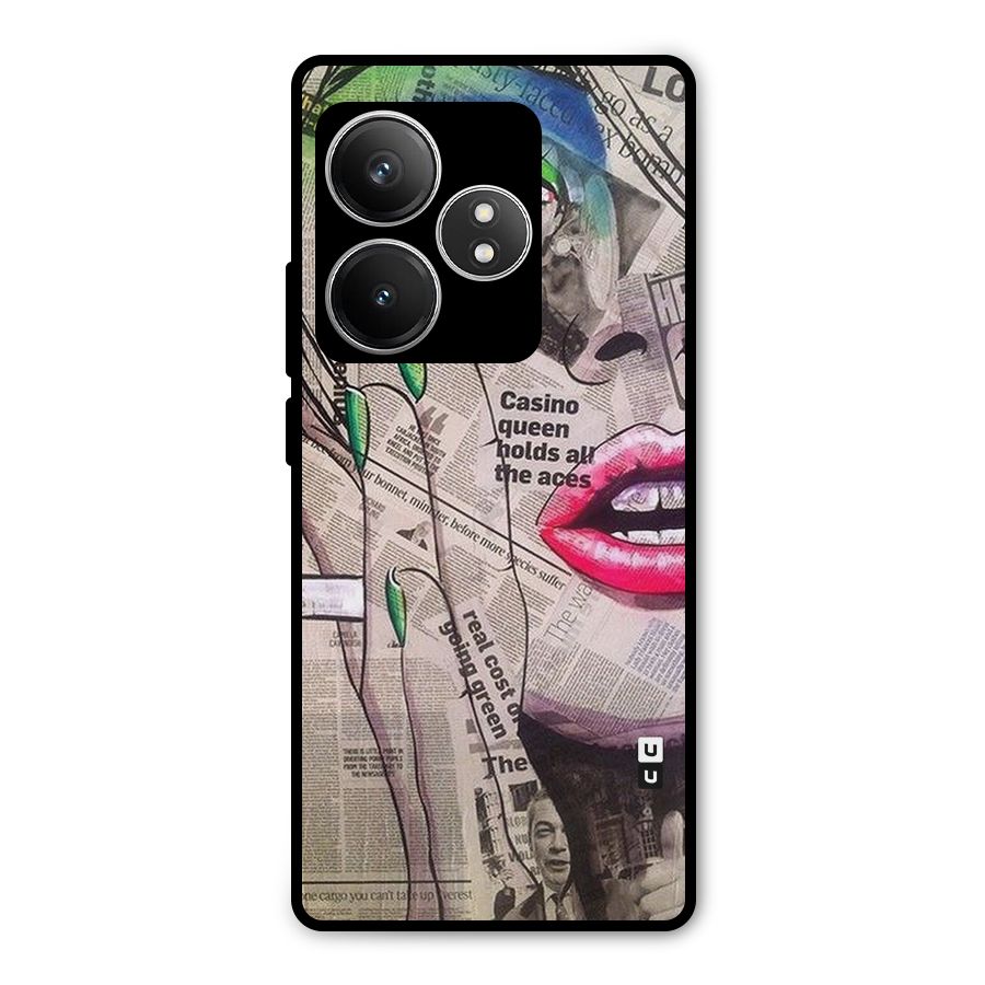 Newspaper Girl Art Metal Back Case for Realme GT 6T