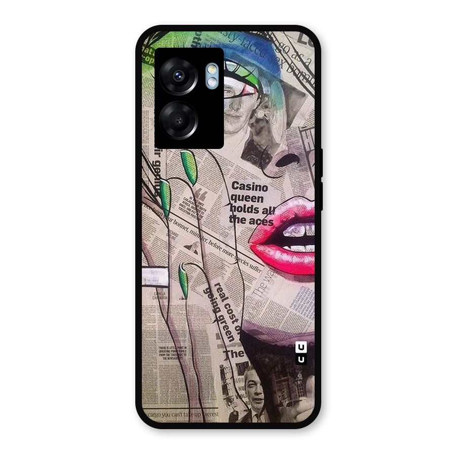 Newspaper Girl Art Metal Back Case for Realme Narzo 50 5G