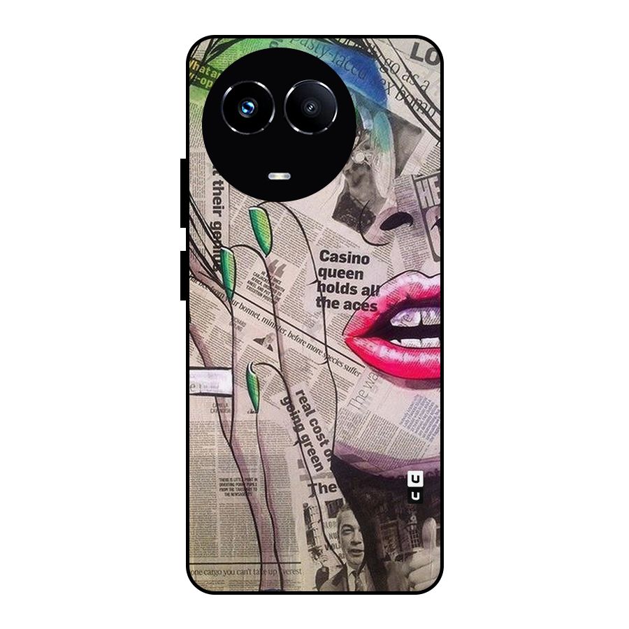 Newspaper Girl Art Metal Back Case for Realme Narzo 60X