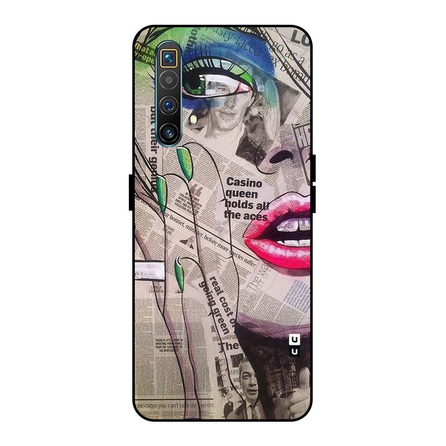 Newspaper Girl Art Metal Back Case for Realme X3