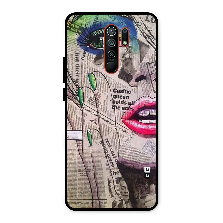 Newspaper Girl Art Metal Back Case for Redmi 9 Prime