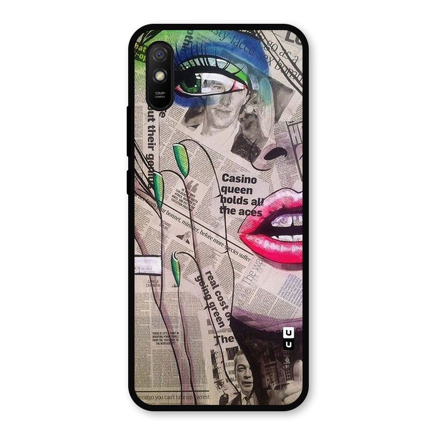 Newspaper Girl Art Metal Back Case for Redmi 9i