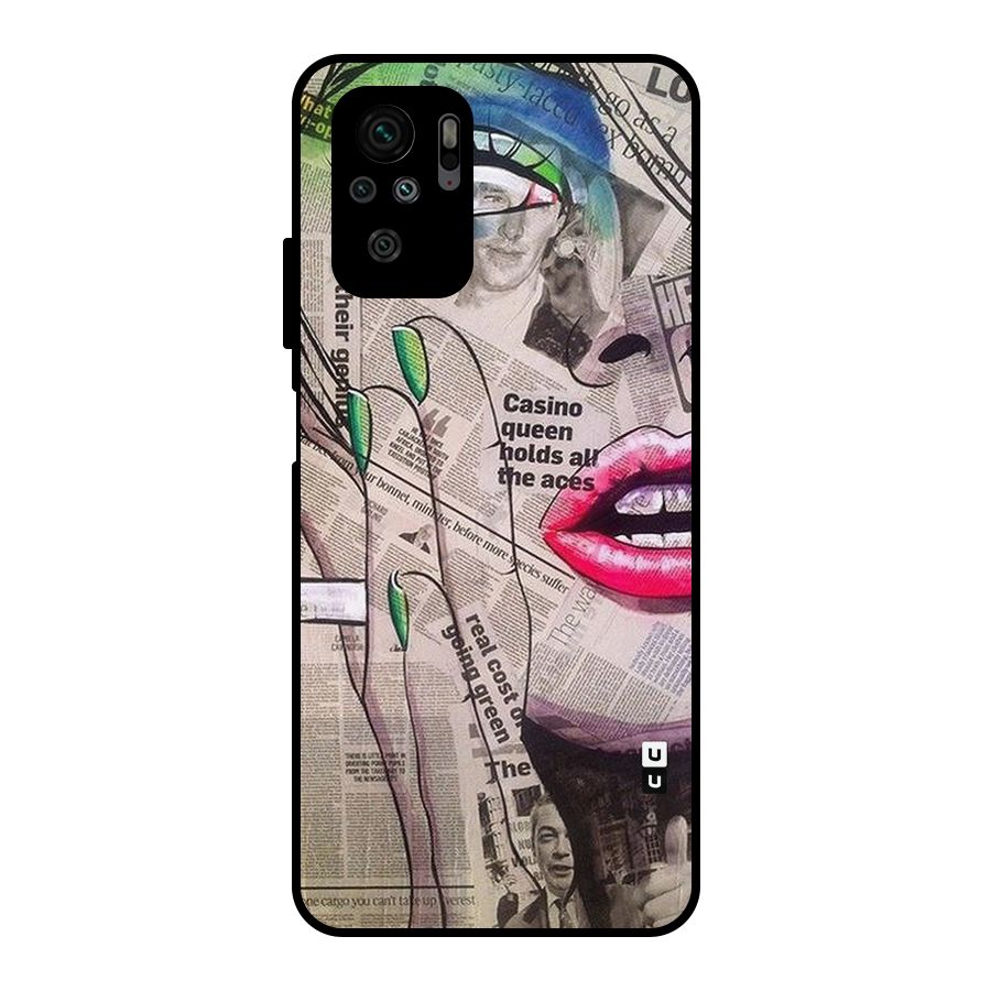 Newspaper Girl Art Metal Back Case for Redmi Note 10S