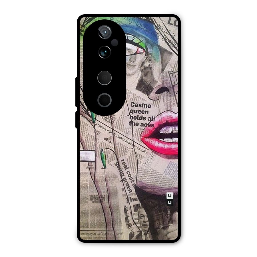Newspaper Girl Art Metal Back Case for Vivo T3 Ultra