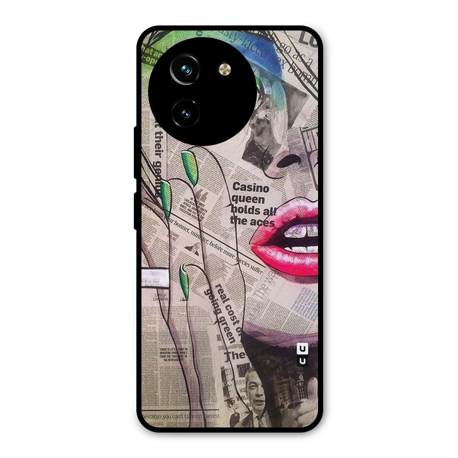 Newspaper Girl Art Metal Back Case for Vivo T3x