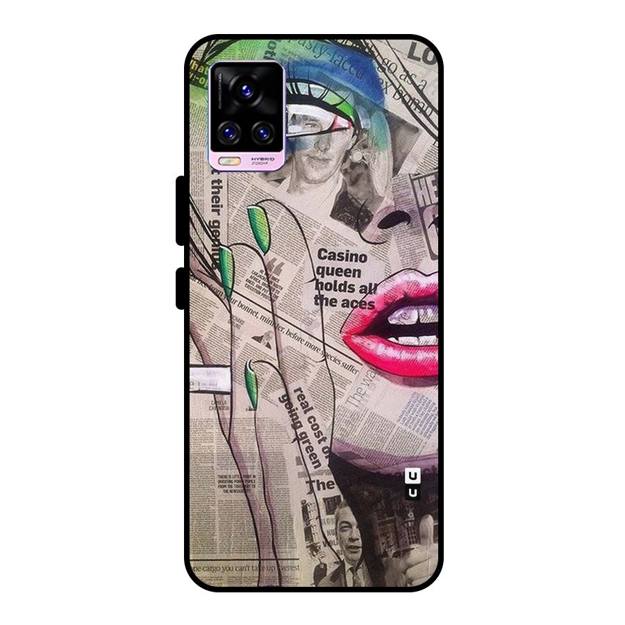 Newspaper Girl Art Metal Back Case for Vivo V20 Pro