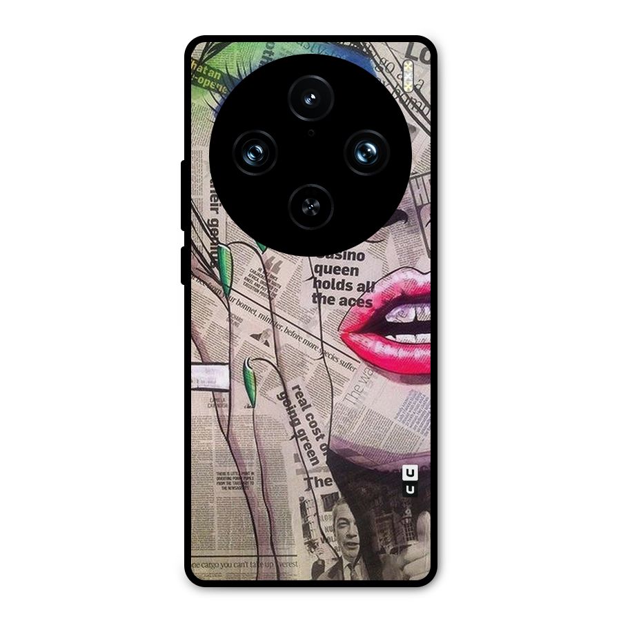 Newspaper Girl Art Metal Back Case for Vivo X100 Pro