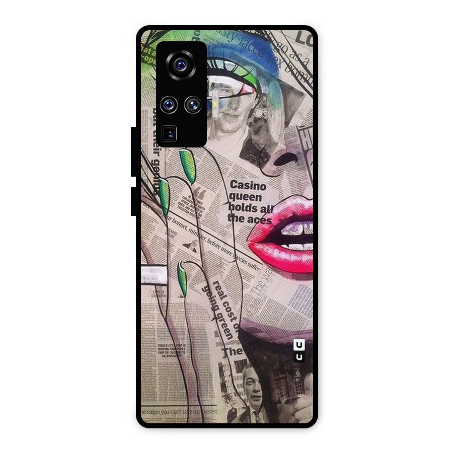 Newspaper Girl Art Metal Back Case for Vivo X50 Pro