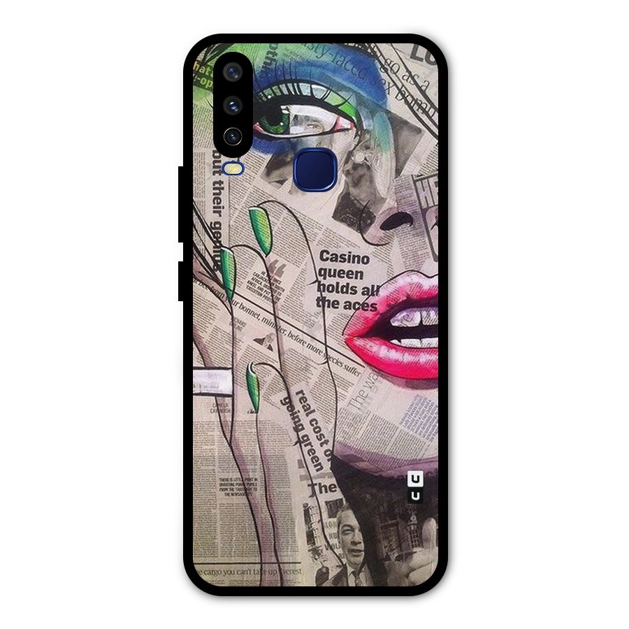 Newspaper Girl Art Metal Back Case for Vivo Y12