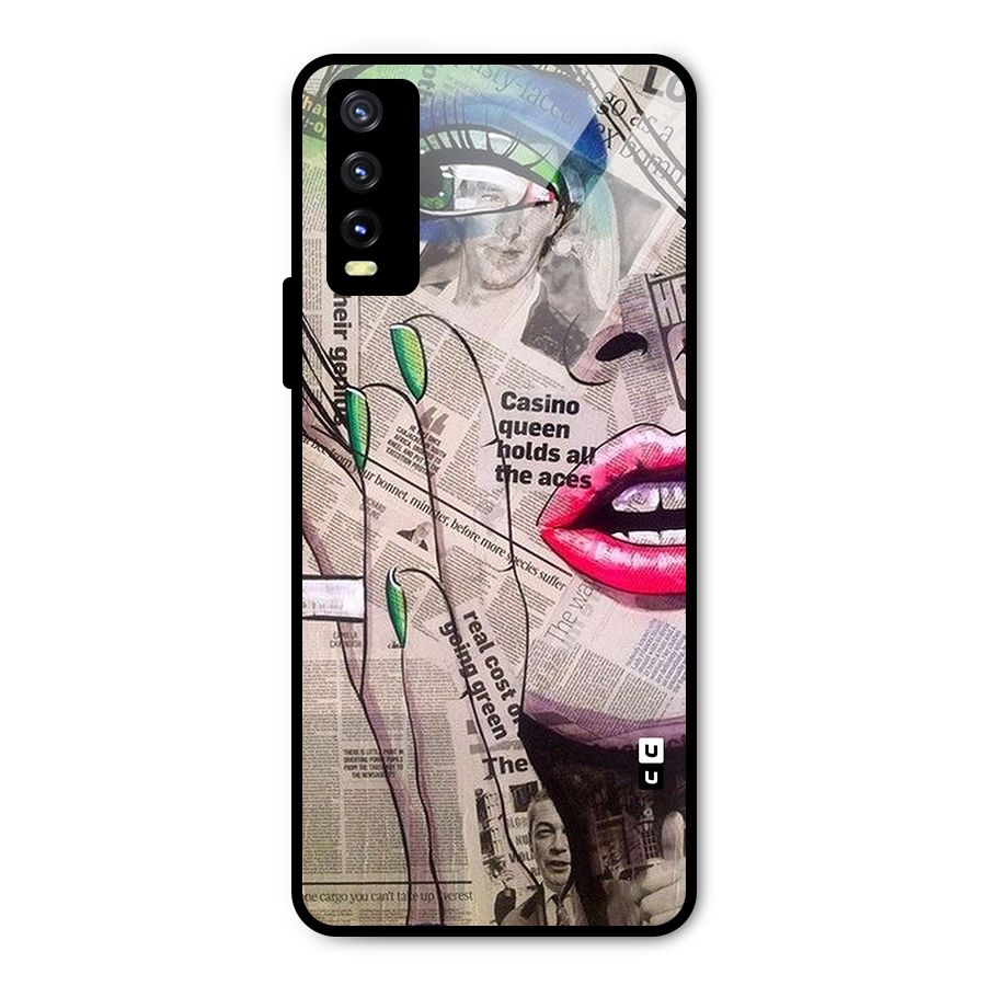 Newspaper Girl Art Metal Back Case for Vivo Y20t