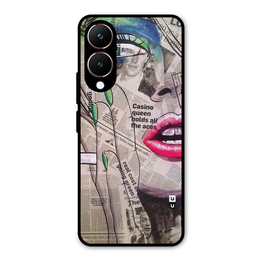 Newspaper Girl Art Metal Back Case for Vivo Y28