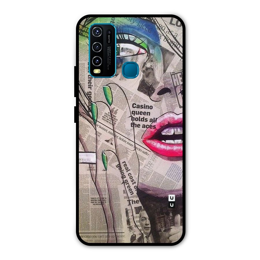 Newspaper Girl Art Metal Back Case for Vivo Y50