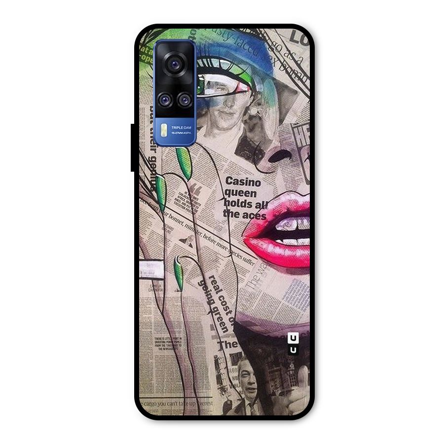 Newspaper Girl Art Metal Back Case for Vivo Y51A