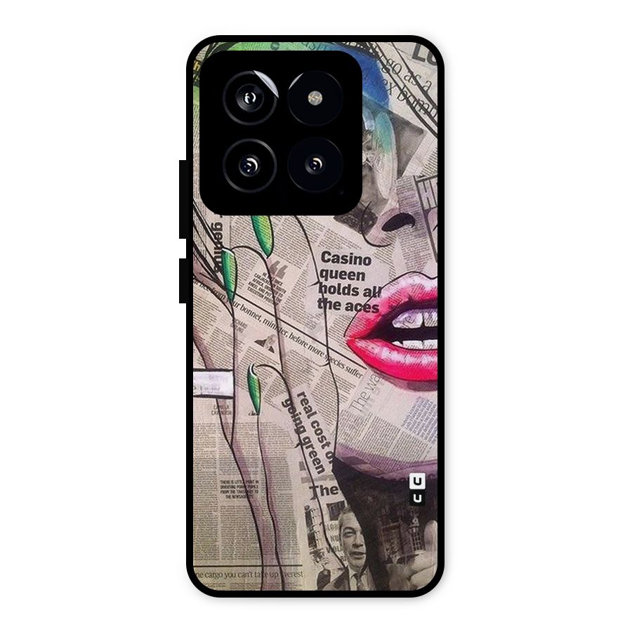 Newspaper Girl Art Metal Back Case for Xiaomi 14