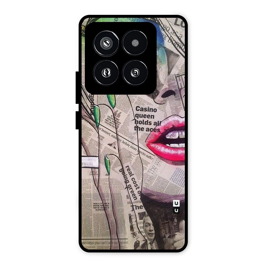Newspaper Girl Art Metal Back Case for Xiaomi 14 Pro