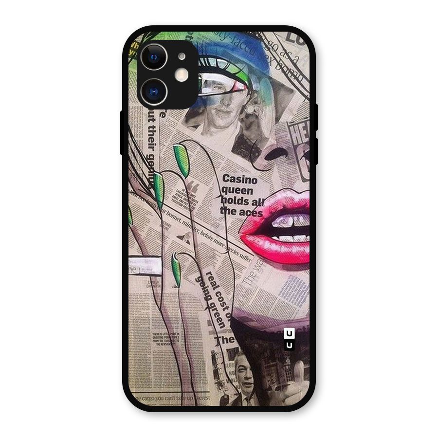 Newspaper Girl Art Metal Back Case for iPhone 11