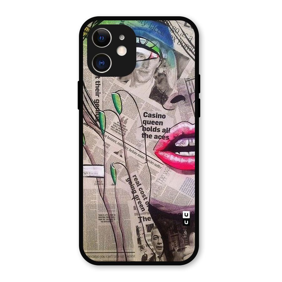 Newspaper Girl Art Metal Back Case for iPhone 12