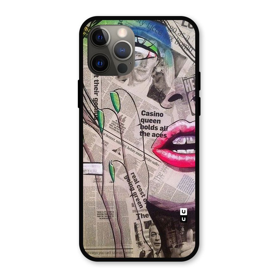 Newspaper Girl Art Metal Back Case for iPhone 12 Pro
