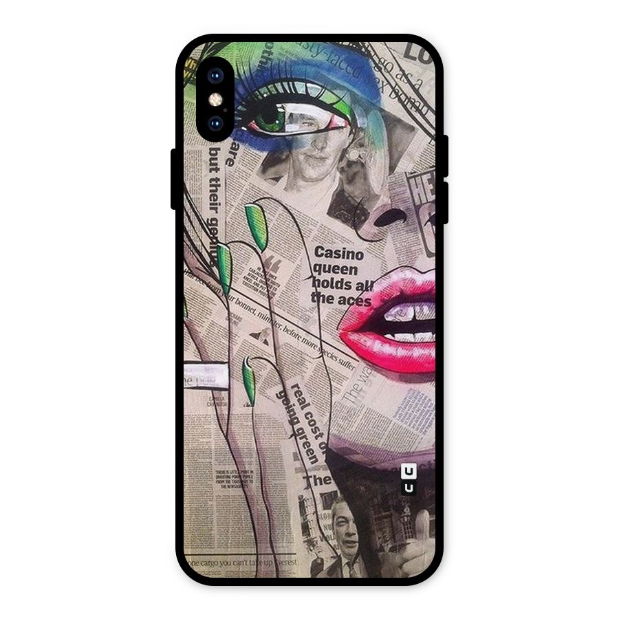 Newspaper Girl Art Metal Back Case for iPhone XS Max