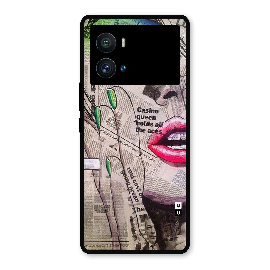 Newspaper Girl Art Metal Back Case for iQOO 9 Pro