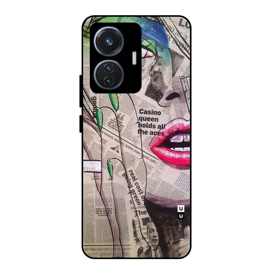 Newspaper Girl Art Metal Back Case for iQOO Z6 44W
