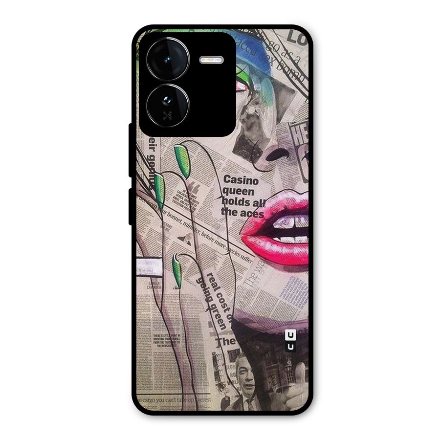 Newspaper Girl Art Metal Back Case for iQOO Z9