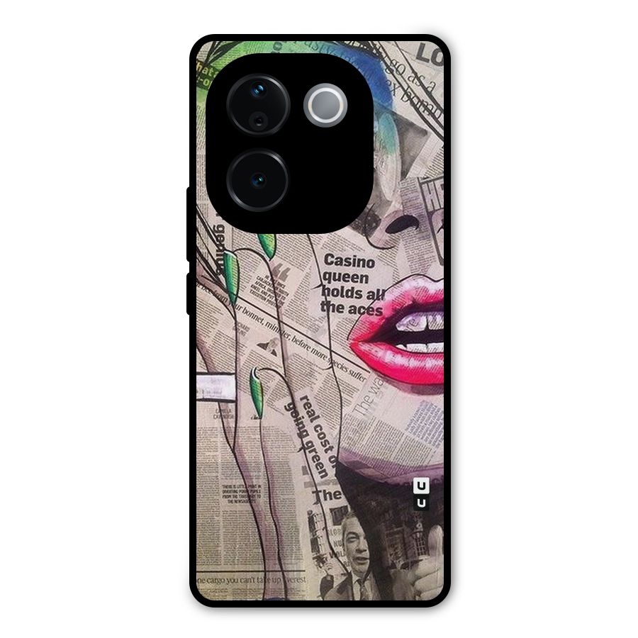 Newspaper Girl Art Metal Back Case for iQOO Z9s Pro