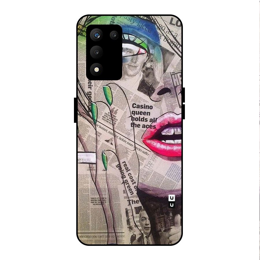 Newspaper Girl Art Metal Back Case for realme 9 5G SE