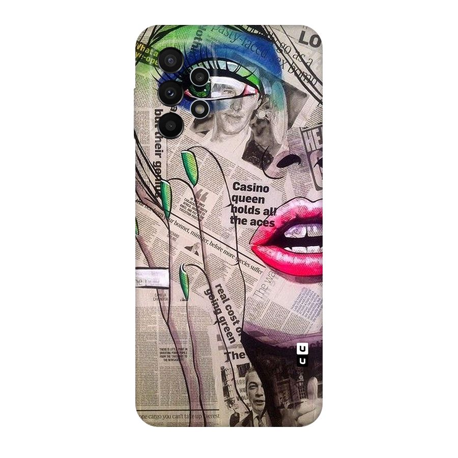 Newspaper Girl Art Original Polycarbonate Back Case for Galaxy A23
